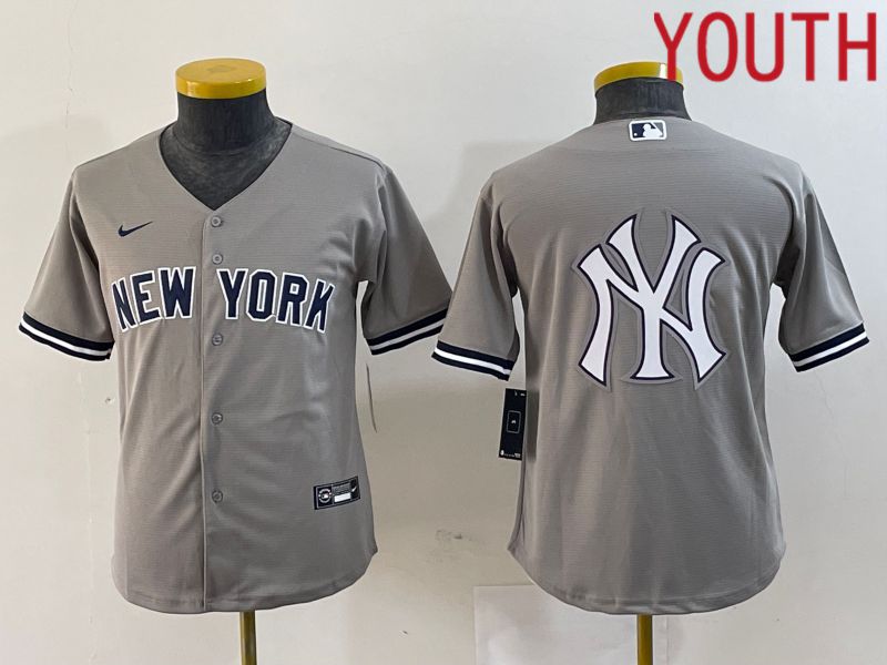 Youth New York Yankees Blank Grey Nike 2024 Game MLB Jersey style 6->youth mlb jersey->Youth Jersey
